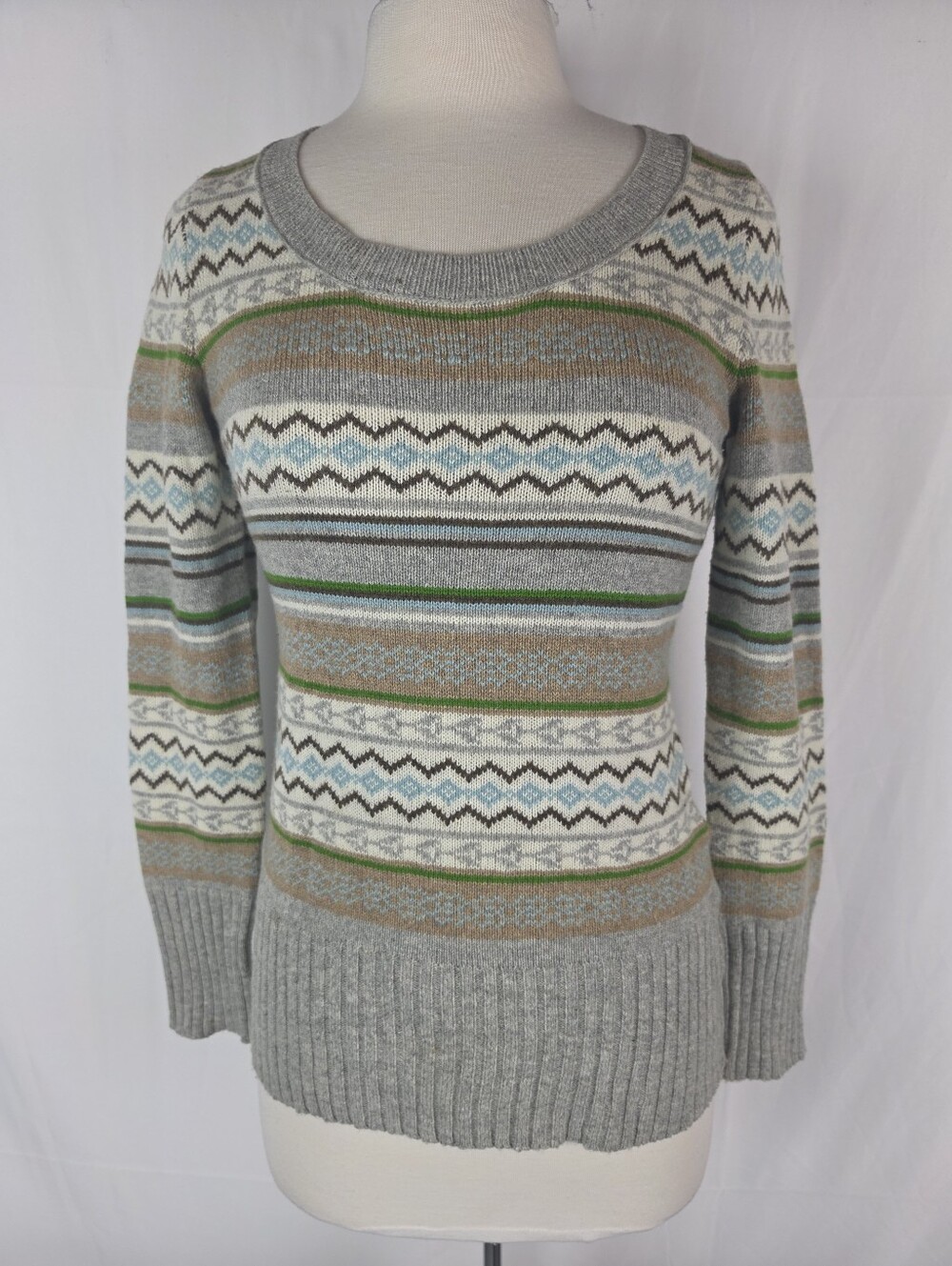 VTG Y2K Old Navy Women's S Lambswool Angora Sweater Fair Isle Holiday Nordic